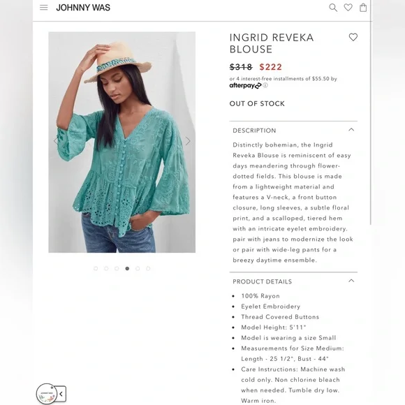 Johnny Was Ingrid Reveka Blouse - Picture 4 of 10